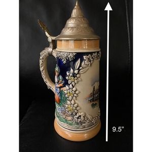Vintage Beer Stein Made in Germany 9.5” Oktoberfest